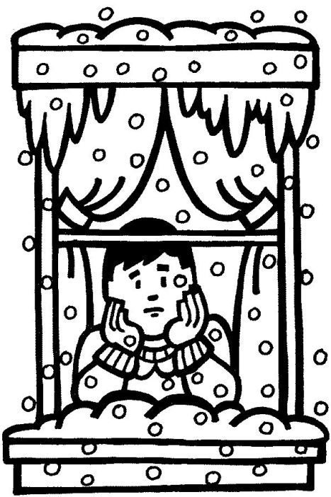 BOY AT WINDOW - SNOW