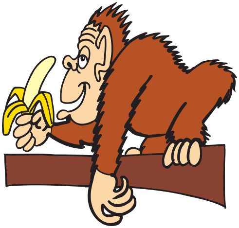 APE WITH BANANA - WP CLIPART