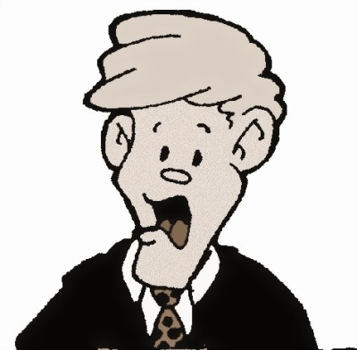 NEWSCASTER CARTOON - SEPIA