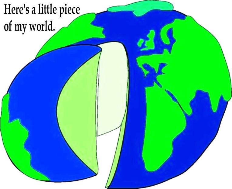 GLOBE - PIECE OF THE WORLD w. text. - dark blue
