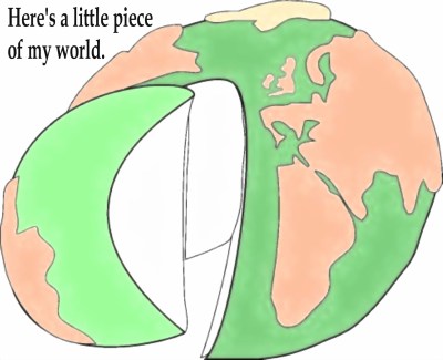 GLOBE - PIECE OF THE WORLD W. TEXT. - green - pink