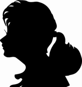 WOMAN SILHOUETTE, PONYTAIL