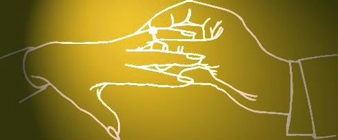 HANDS WITH ENGAGEMENT RING - GOLD