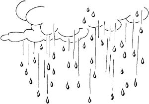 RAINDROPS AND A CLOUD - CLIPART
