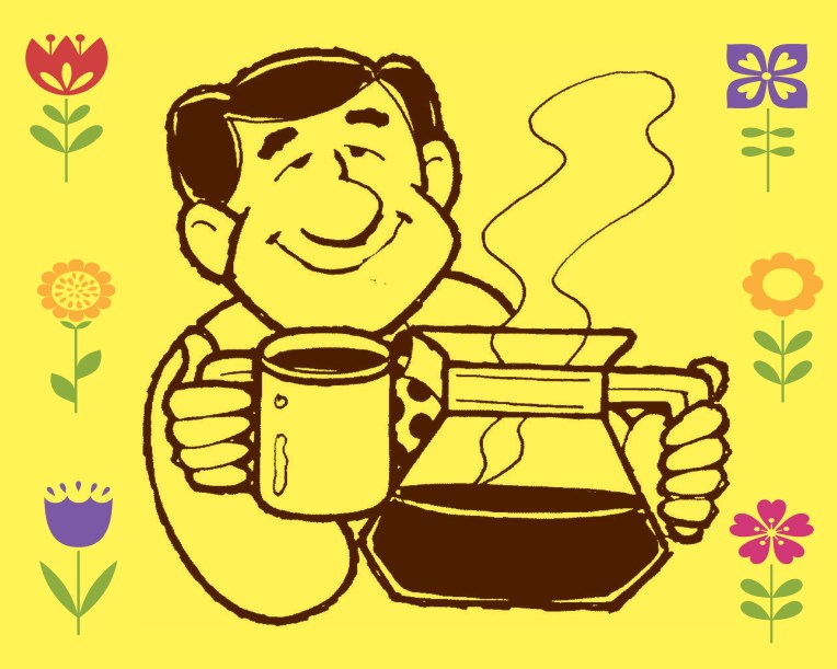 COFFEE MAN WITH FLOWERS