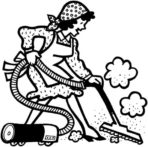 WOMAN VACUUMING