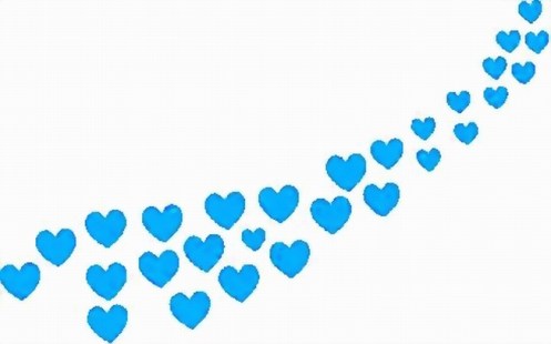 row-of-blue-hearts