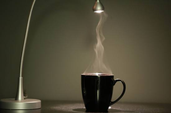 COFFEE UNDER LIGHT W. STEAM -- PIXABAY -haikatomts