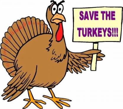 TURKEY WITH SIGN - SAVE TURKEYS