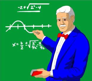 TEACHER AT GREEN BOARD