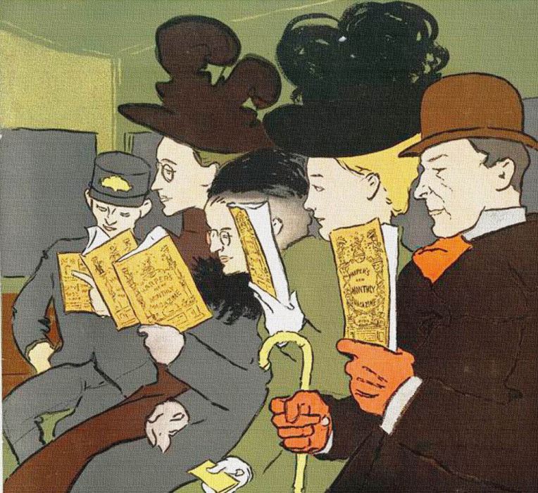 READERS ON TRAIN VINTAGE - ArtsyBee - PX