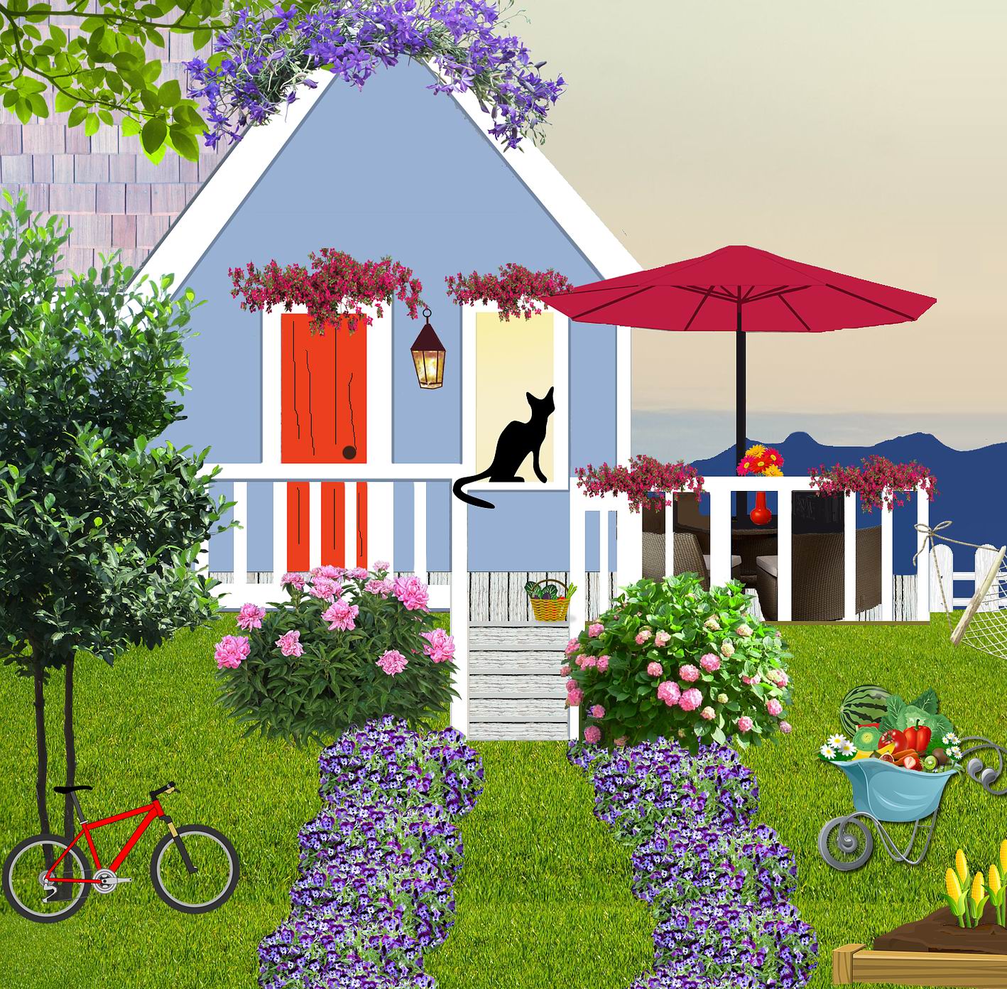 HOUSE AND CAT -- cropped