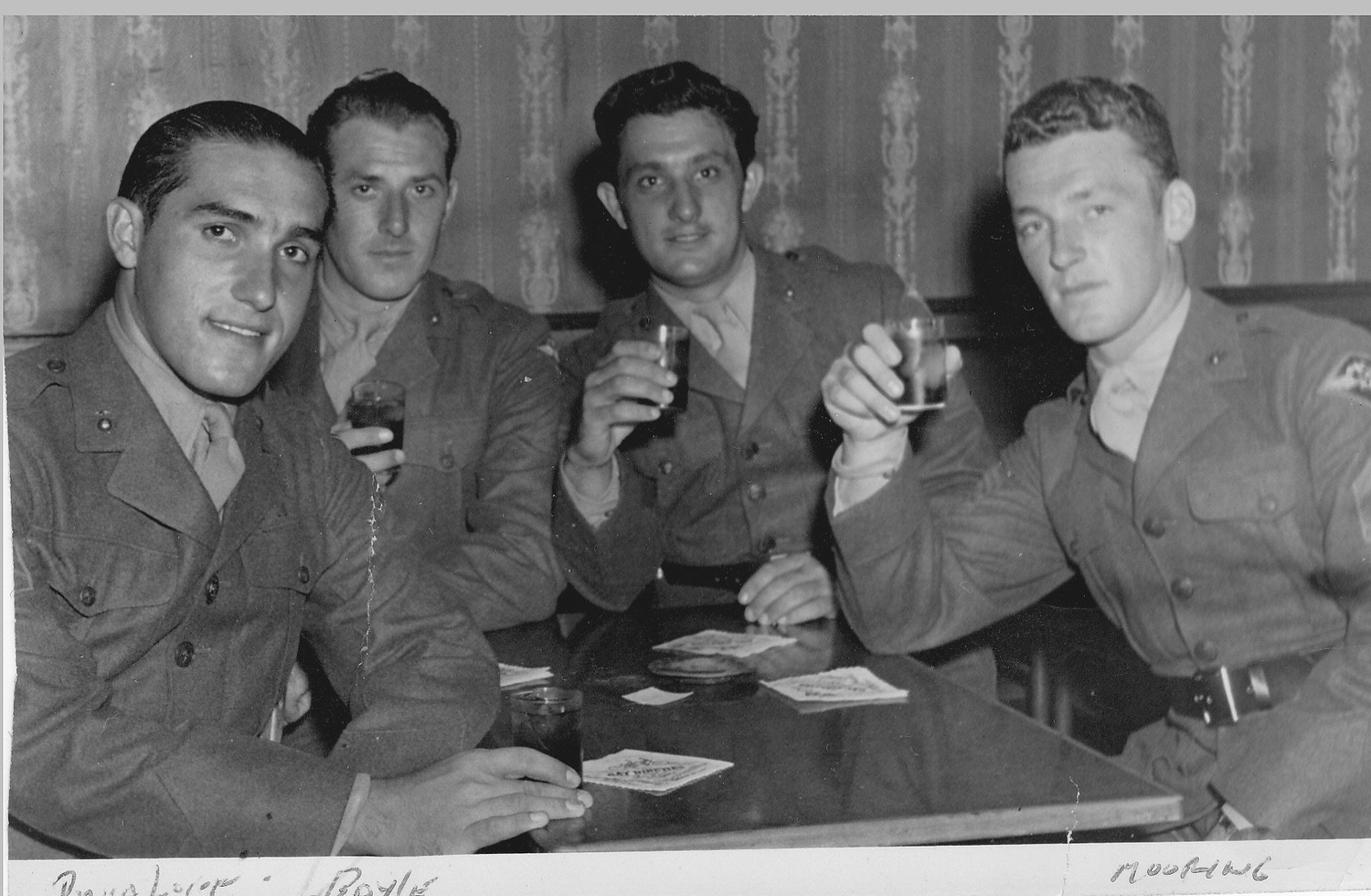 BLACKIE'S GROUP AROUND TABLE - Dad, J. Boyles (sp), Blackie, Jim Mouring (sp)