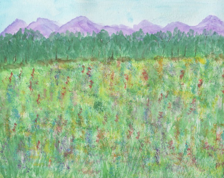 FIELD OF FLOWERS - WATERCOLOR EDITED