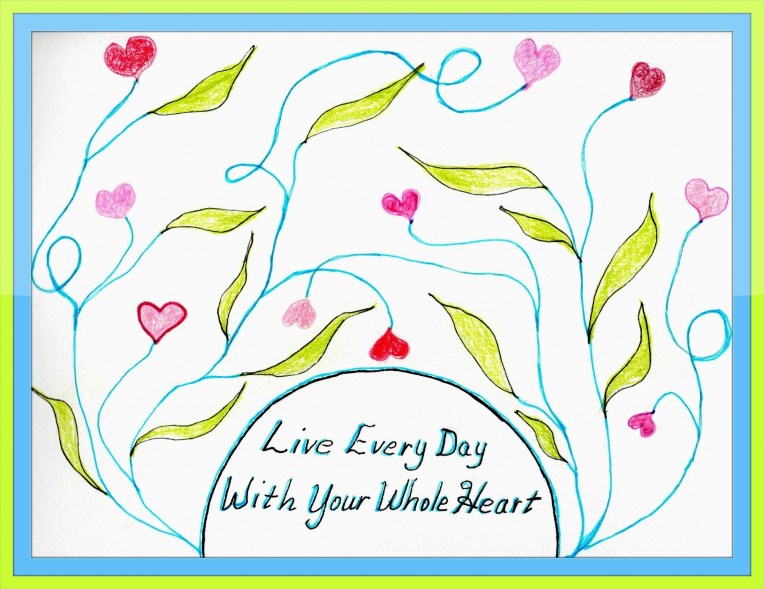 LIVE WITH WHOLE HEART GRAPHIC w. frame
