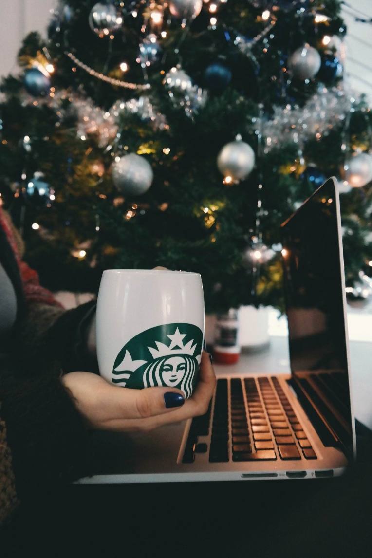 COFFEE - STARBUCKS MUG &amp; TREE -- Pexels -- PX